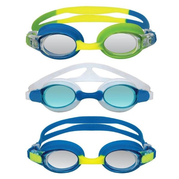 3pc Mirage Anti-Fog UV Resistant Swimming Goggles Set Junior Multicoloured