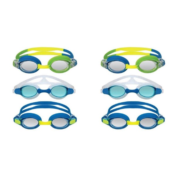 2x 3pc Mirage Anti-Fog UV Resistant Swimming Goggles Set Junior Multicoloured