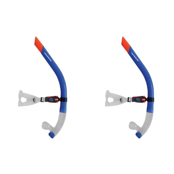 2PK Mirage Unisex Adult Silicone Swimming Snorkel Breathing Tube Blue