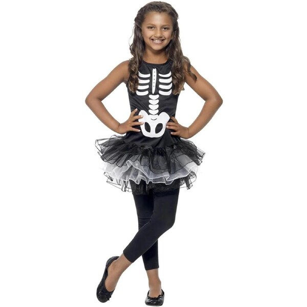 Skeleton Tutu Child Costume Size L 10-12 Years