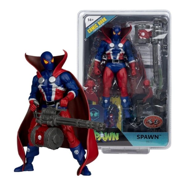 McFarlane Digital Spawn 1977 Spawn Red Platinum 7 inch Action Figure with Comic