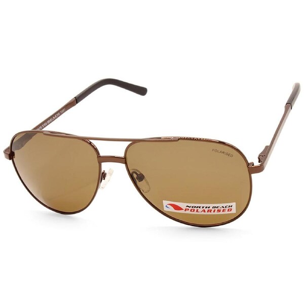 North Beach Fugu Brown Metal/Brown Polarised Unisex Sunglasses