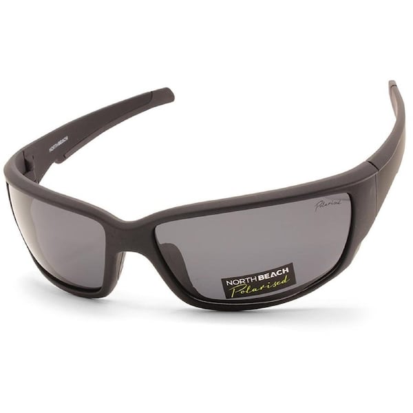 North Beach Ark Satin Black/Grey Polarised Men's Sports Sunglasses