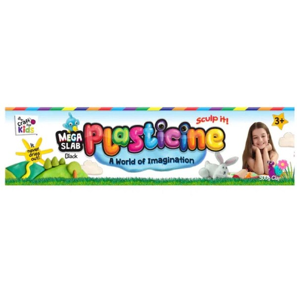 Craft For Kids Plasticine 500 Gram Block - Black