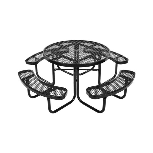 Picnic Table Weather Resistant Steel Patio Dining Furniture Set Outdoor