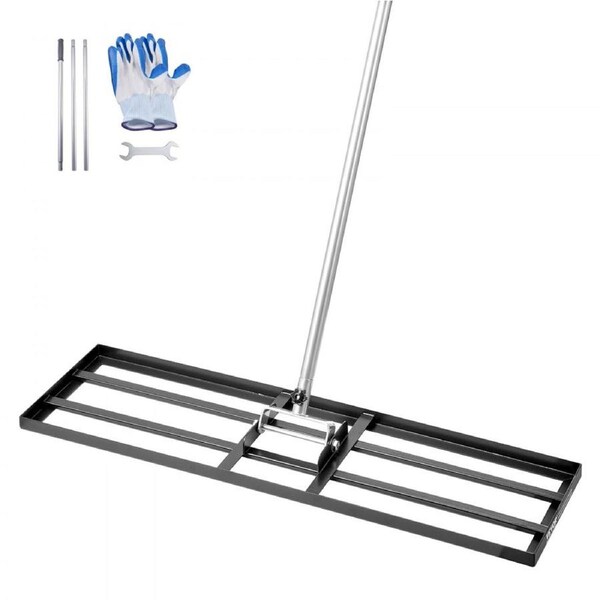 254 x 914 mm Lawn Leveling Rake 2130 mm Adjustable Handle for Yard Golf Court