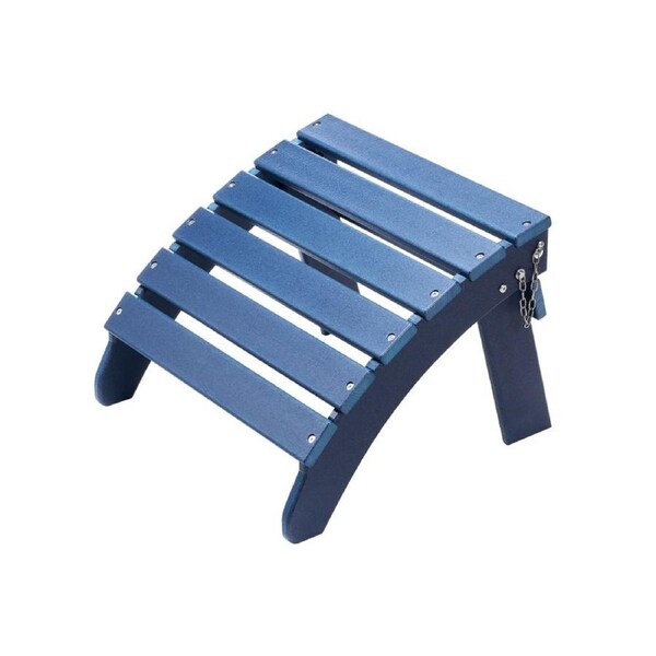 Adirondack Ottoman 47.5L x 48W x 35H cm HDPE Folding Footrest Blue