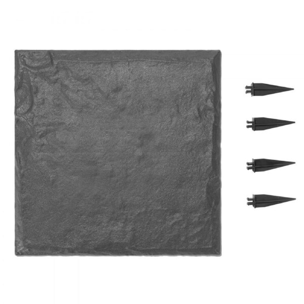 Decorative Stepping Stones 4Pcs 39.5x39.5 cm Lawn Walkway Pavers Grey
