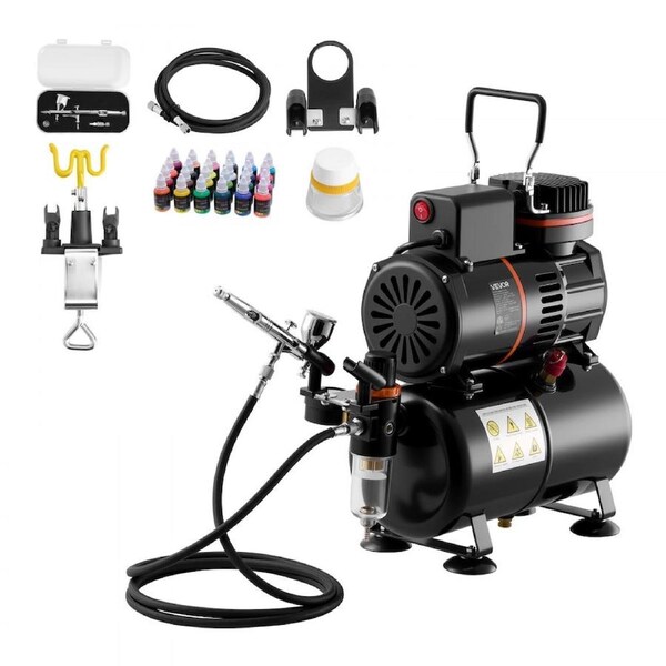 Airbrush Kit Air Brush Kit 1/6 HP Air Compressor Airbrush Tip Hose Tank