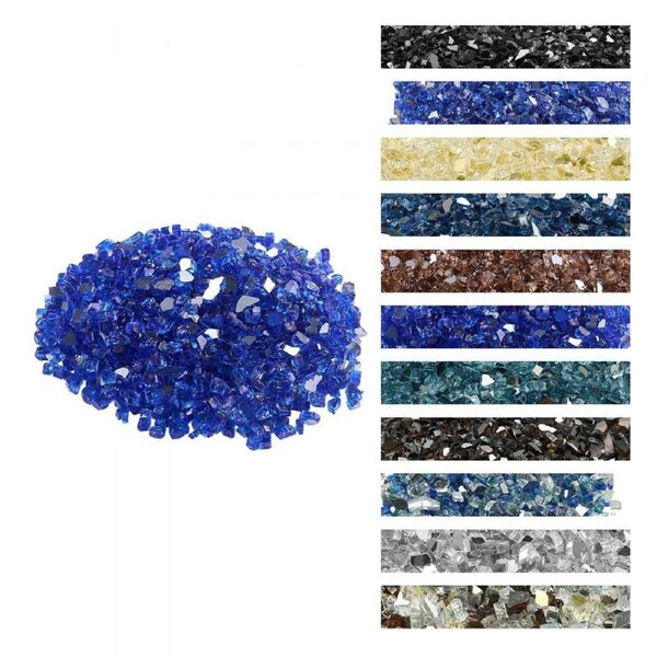 9 KG Fire Glass 12.7 mm Fireplace Glass Rocks for Fire Pit Cobalt Blue