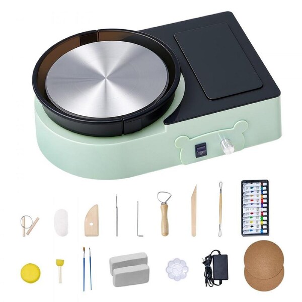 Mini Pottery Wheel Electric Clay Wheel for Kids and Adults 158 mm Green