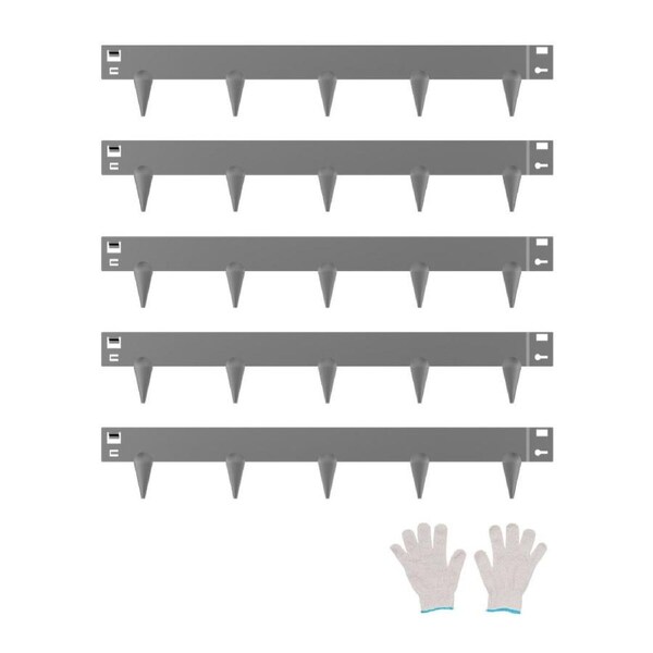 Steel Landscape Edging 5 Packs 39 x 3in Rust-Resistant for Yard Dark Gray