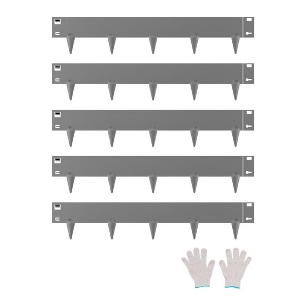 Steel Landscape Edging 5 Packs 39 x 4in Rust-Resistant for Yard Dark Gray