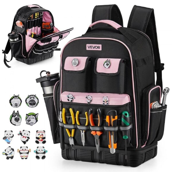 Tool Backpack 56 Pockets Tear-resistant Jobsite Backpack for Electrician