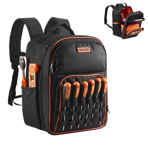 Tool Backpack 49 Pockets Tear-resistant Jobsite Backpack for Electrician