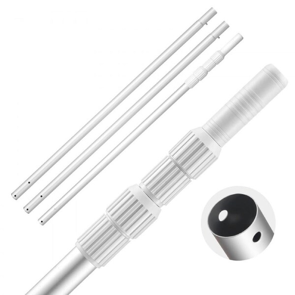 Swimming Pool Pole 1 to 4.6 mm Telescopic Aluminum Alloy Twist Locking