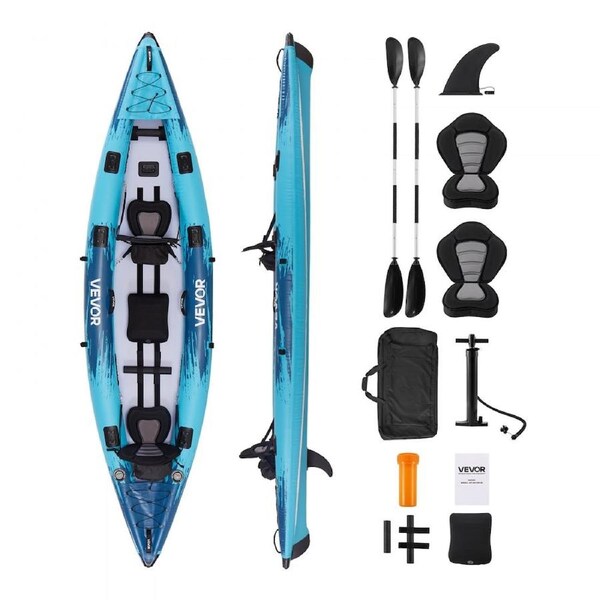 Inflatable Kayak 2-Person Inflatable Recreational Kayak 318kg Capacity