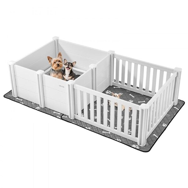 Dog Whelping Pen Box Adjustable Door Height for Medium Dog 1.86x0.97x0.5 m