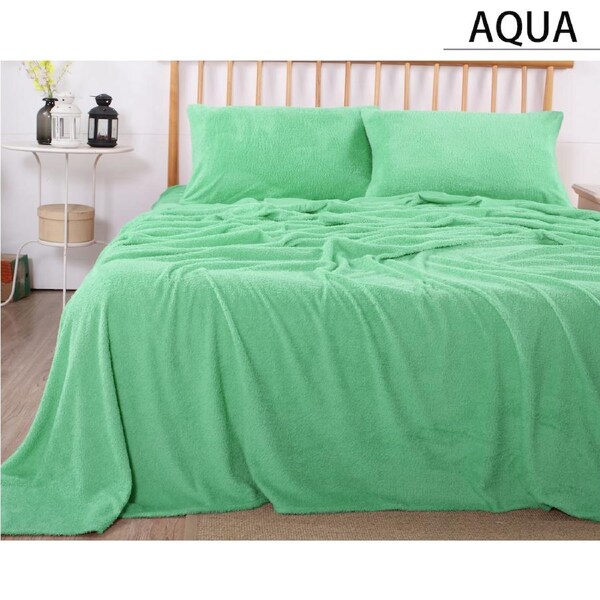 Ramesses Teddy Fleece Sheet Set Double / Dusty Pink
