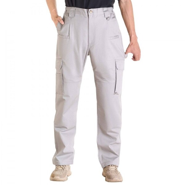 FR Pants for Men Flame-Resistant Cargo Pants Multi-Pockets XXL Size Gray