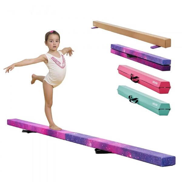 8FT Folding Gymnastic Balance Beam for Kids with Carrying Bag Galaxy