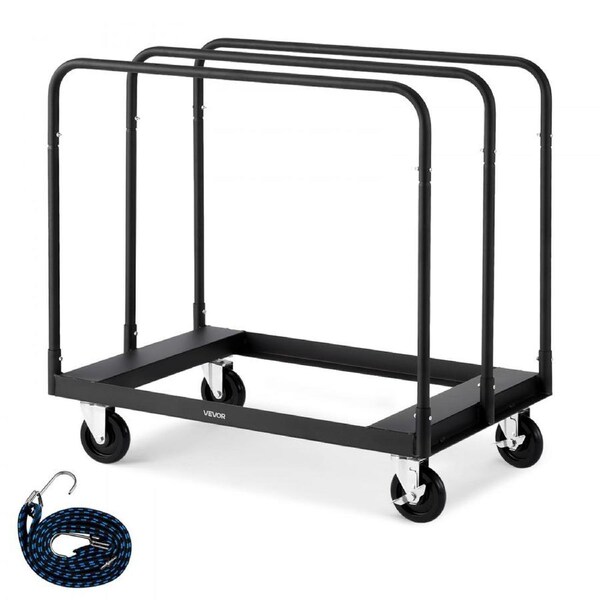 Drywall Cart Dolly 816 kg Steel Panel Truck Cart with 3 Side Handrails