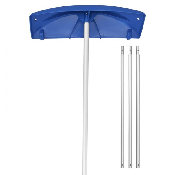 Snow Roof Rake, 60cm PP Plastic Blade, 1.18-5.55 m Adjustable Roof Snow Scraper with Wheels, Anti-Slip Handle Snows Removal Tool, Lightweight House Rooftop Rake for Leaves Debris Removal