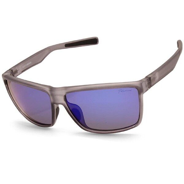 North Beach Felix Satin Crystal Grey/Blue Mirror Polarised Unisex Sunglasses