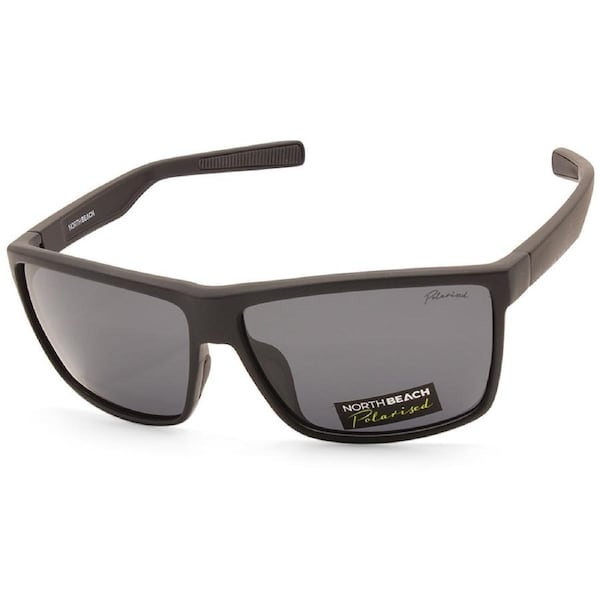 North Beach Felix Satin Black/Grey Polarised Unisex Sunglasses