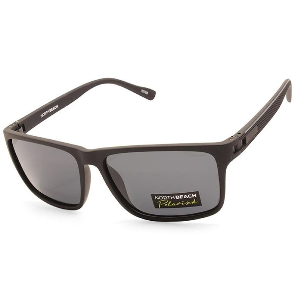 North Beach Clipper Satin Black/Grey Unisex Polarised Sunglasses