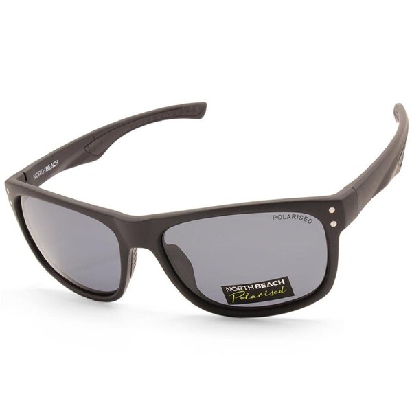 North Beach Darko Satin Black/Grey Polarised Unisex Sunglasses