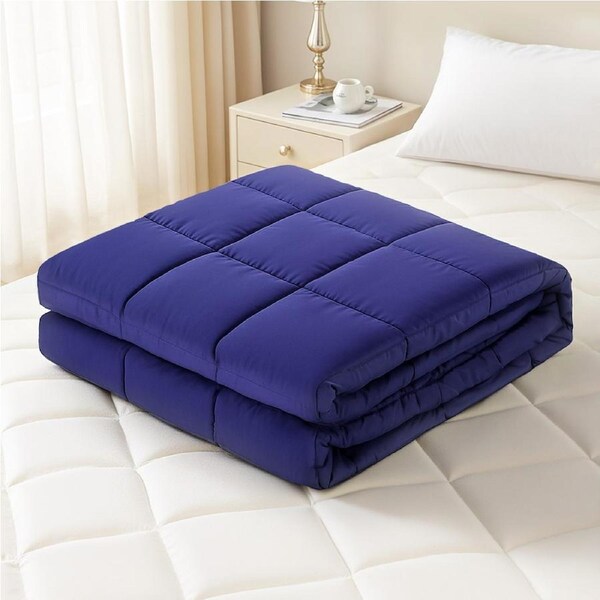 Giselle 6.8kg Adults Size Anti Anxiety Weighted Blanket Gravity Blankets Royal Blue