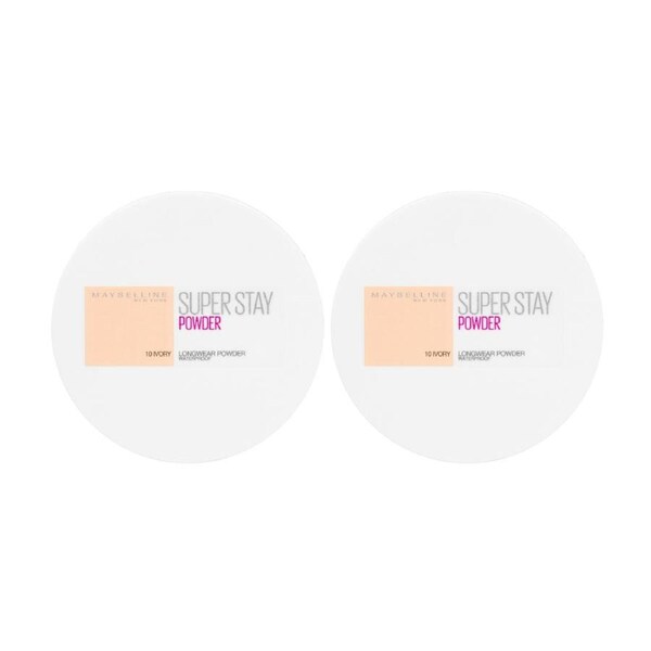 2 x Maybelline SuperStay 16HR Waterproof Matte Powder Foundation 9g - 10 Ivory