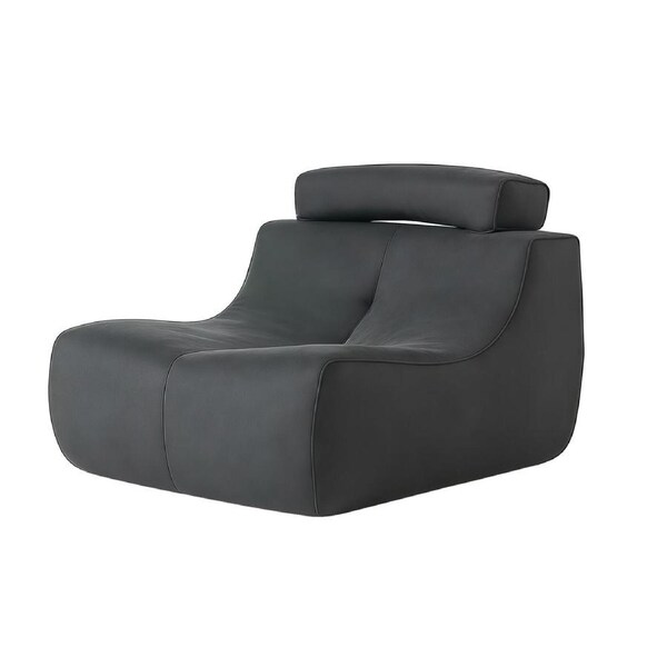 MIUZ Armless Lounge Sofa, 1PC Modular Lounge Chair, Grey Accent Chair,Built-in Headrest