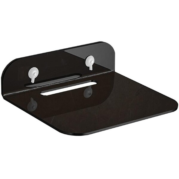 Floating Acrylic Wall Shelf Wall Mounted Display Stand Router Storage Shelve Medium 20cm - Black Black