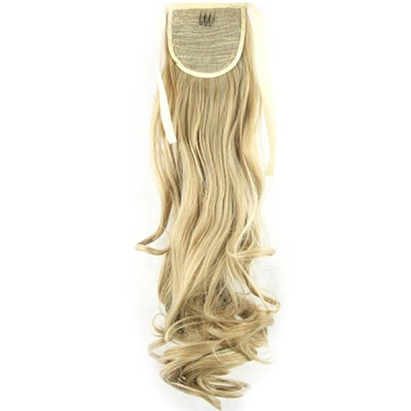 22" Dark Blonde Hair Extension Quality Synthetic Hair Ponytail Curly Wavy Blonde