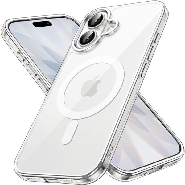 JETech Magnetic Case for iPhone 17 6.3-Inch Compatible with MagSafe, Shockproof Phone Bumper Cover, Anti-Scratch Clear Back (Clear)