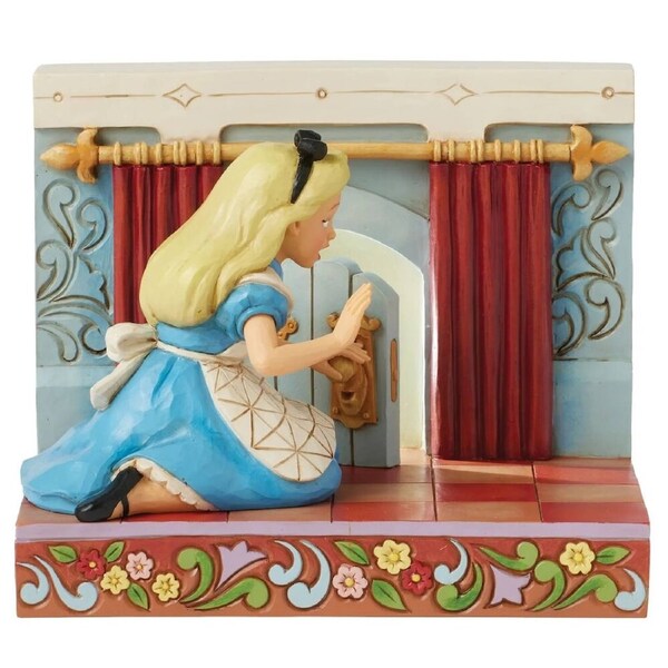 Jim Shore Disney Traditions - Alice In Wonderland - Alice with LED Door - Curiouser & Curiouser