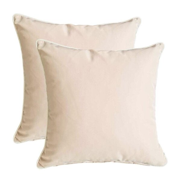 NF Living Piped Outdoor MM Cushion 50x50 Weatherproof 100% Polyester Taupe