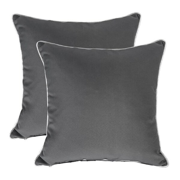 NF Living Piped Outdoor MM Cushion 50x50 Weatherproof 100% Polyester Grey