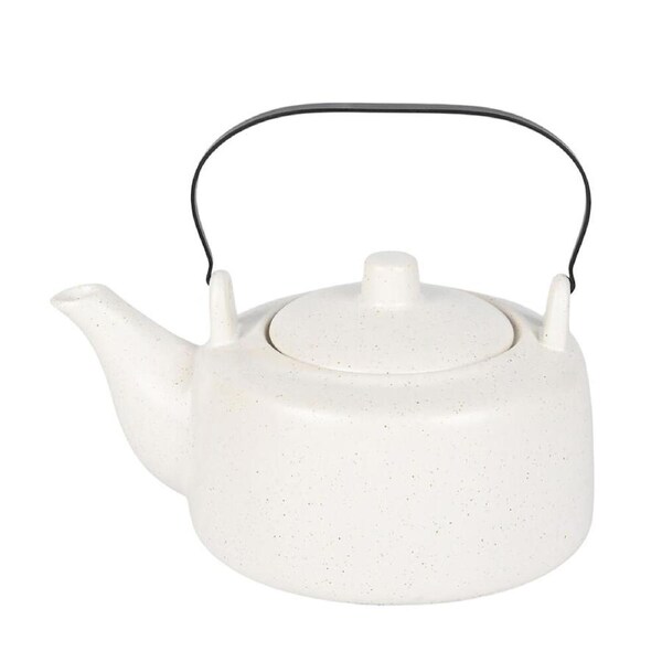 NF Living Infusio 1200ml Teapot Stoneware Modern Design Kitchenware White