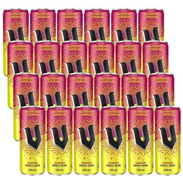 V 250Ml Energy Drink Raspberry Lemonade (4Pk) 24 Pack