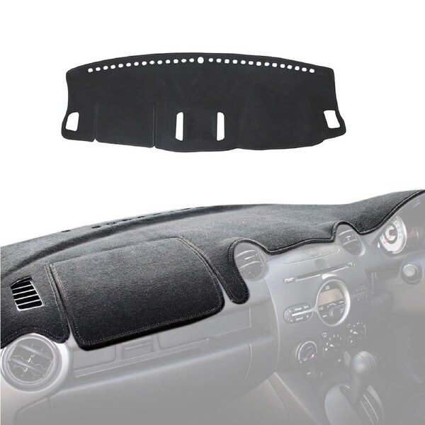 For FORD RANGER PXII/PXIII All Models with Centre Coin Tray Recess w/out HUD Cut Out Above Speedo, FORD EVEREST AMBIENTIE 09/2015-06/2022 Custom Black Car Dash Mat Cover 2015 2016 2017 2018