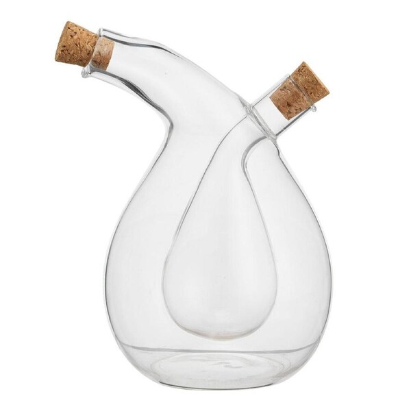 NF Living Duel Oil & Vinegar Cruet 400ml Dual Chamber Glass Kitchenware