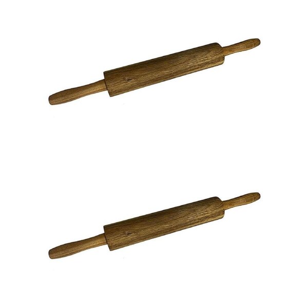 2PK NF Living Acacia Wood Rolling Pin 45cm Smooth Handling Kitchen Utensil Brown