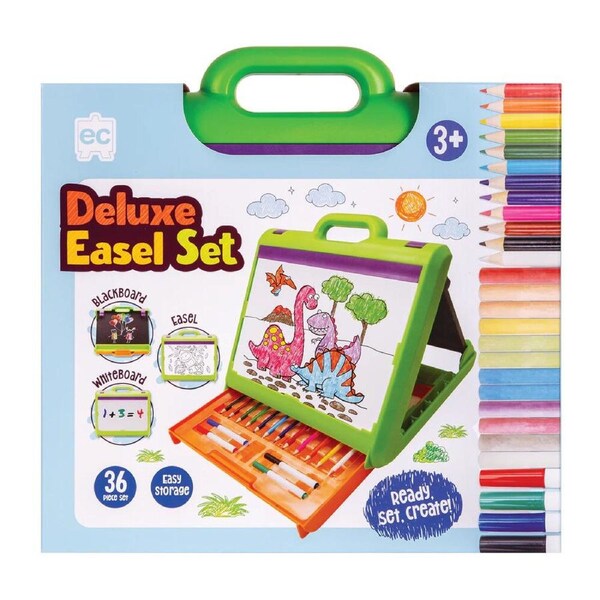 Educational Colours Deluxe Blackboard & Whiteboard Easel Set Green