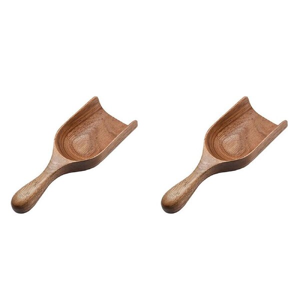 2PK Essen Acacia Wood Scoop 21x8x4cm Durable Natural Kitchen Tool Brown