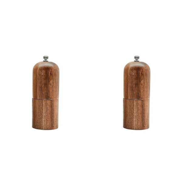 2PK Essen Acacia Wood Spice Grinder 5x13 Pepper Mill Durable Kitchenware Brown