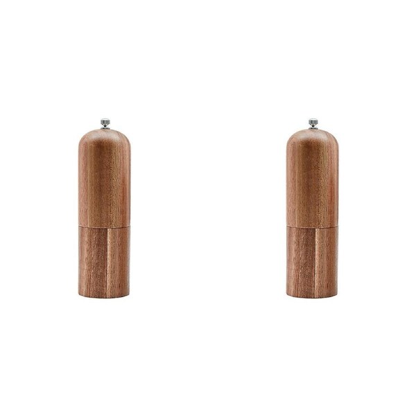 2PK Essen Acacia Wood Spice Grinder 6x18 Pepper Mill Durable Kitchenware Brown