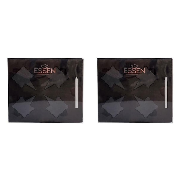 2x 4pc Essen Slate Cheese Markers 6x5x6 w/ Chalk Pencil Kitchen Utensils Grey